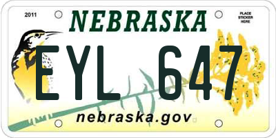 NE license plate EYL647