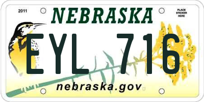 NE license plate EYL716