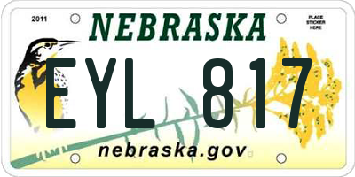NE license plate EYL817
