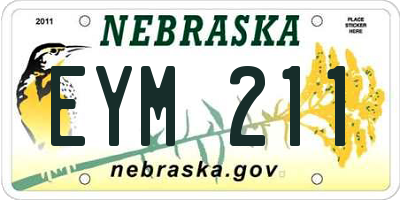 NE license plate EYM211