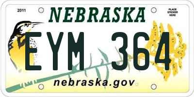 NE license plate EYM364