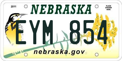 NE license plate EYM854