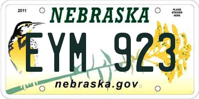 NE license plate EYM923