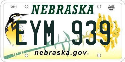 NE license plate EYM939