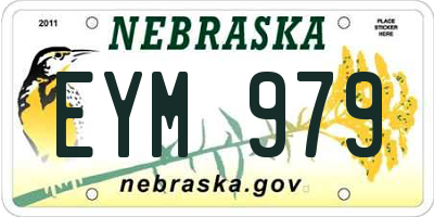 NE license plate EYM979