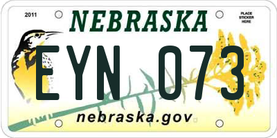 NE license plate EYN073