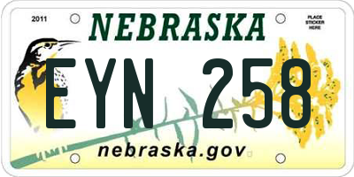 NE license plate EYN258