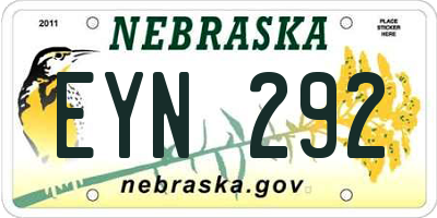 NE license plate EYN292
