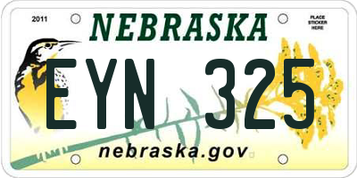 NE license plate EYN325