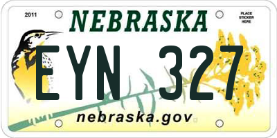 NE license plate EYN327