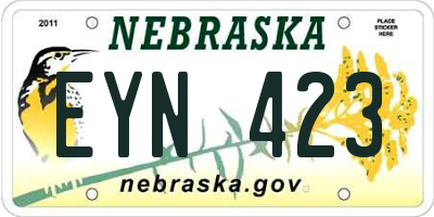 NE license plate EYN423