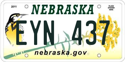 NE license plate EYN437
