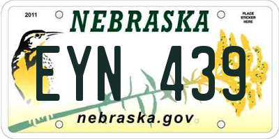 NE license plate EYN439