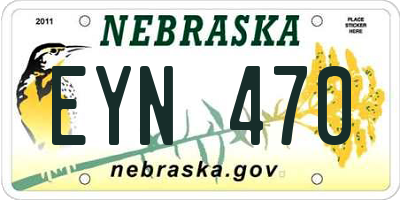 NE license plate EYN470