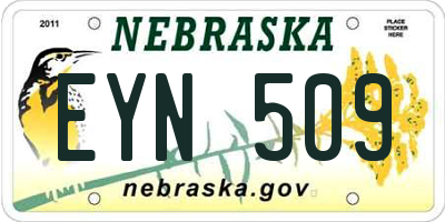 NE license plate EYN509
