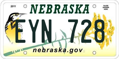 NE license plate EYN728