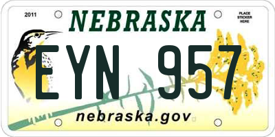 NE license plate EYN957