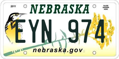 NE license plate EYN974