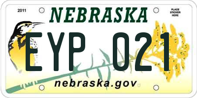 NE license plate EYP021