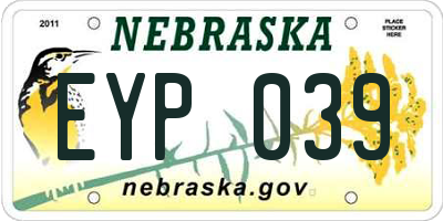 NE license plate EYP039