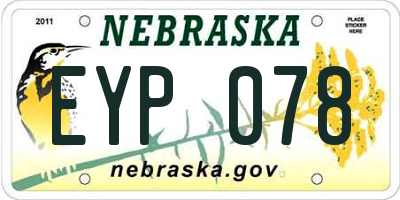 NE license plate EYP078