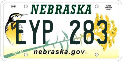 NE license plate EYP283