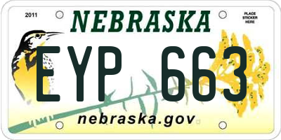NE license plate EYP663