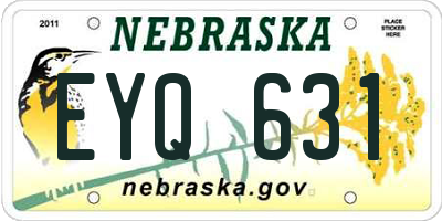 NE license plate EYQ631
