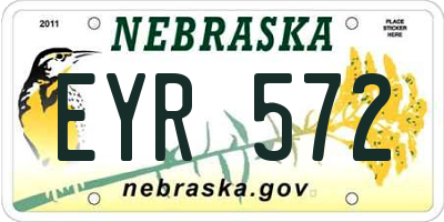 NE license plate EYR572