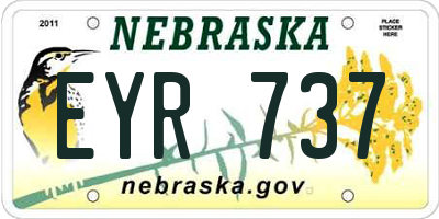 NE license plate EYR737