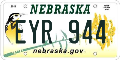 NE license plate EYR944