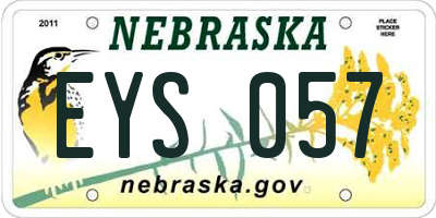 NE license plate EYS057