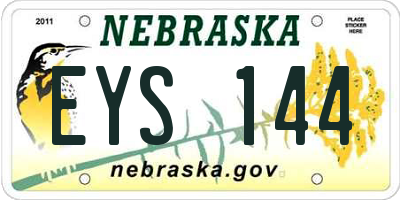 NE license plate EYS144