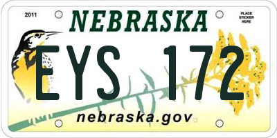 NE license plate EYS172