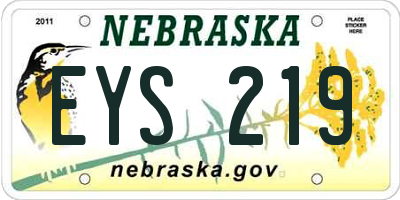 NE license plate EYS219