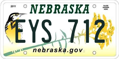 NE license plate EYS712