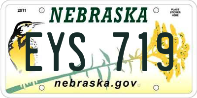NE license plate EYS719