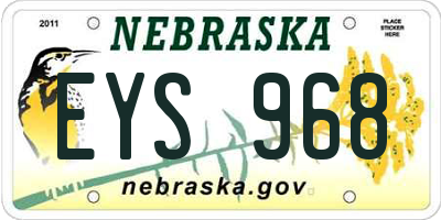 NE license plate EYS968