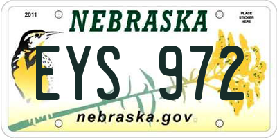 NE license plate EYS972