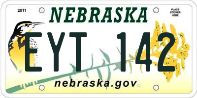 NE license plate EYT142