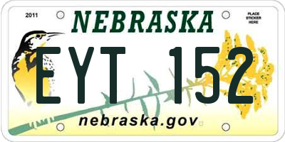 NE license plate EYT152