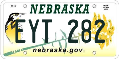 NE license plate EYT282