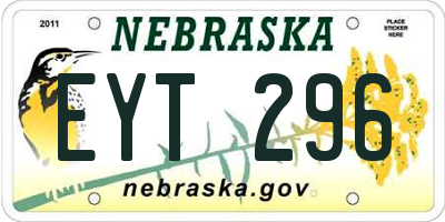 NE license plate EYT296