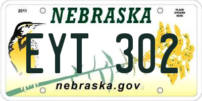 NE license plate EYT302