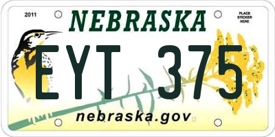 NE license plate EYT375