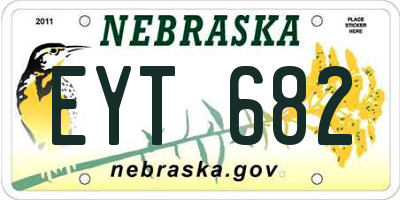 NE license plate EYT682