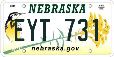 NE license plate EYT731