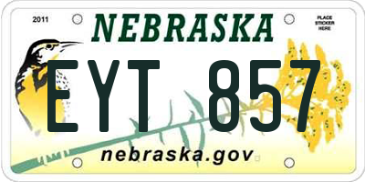 NE license plate EYT857