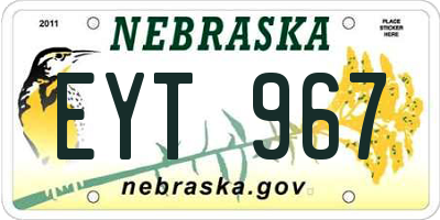 NE license plate EYT967