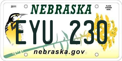 NE license plate EYU230